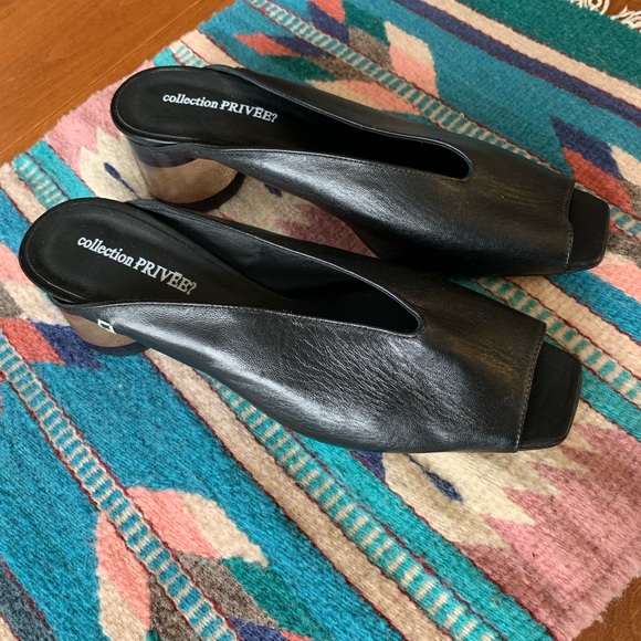 Collection PRIVEE?- black leather, kitten heel, 39 - Picture 4 of 8